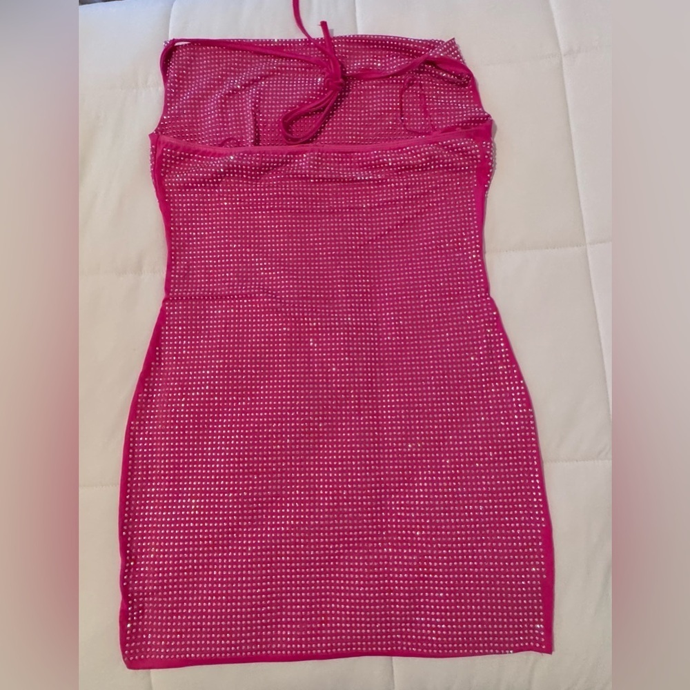 Pink Rhinestone Embellished Dress - Picture 6 of 12